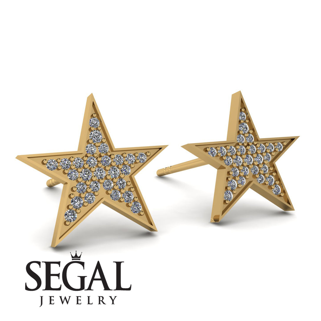 Star Stud Diamond Earrings - Star No. 1