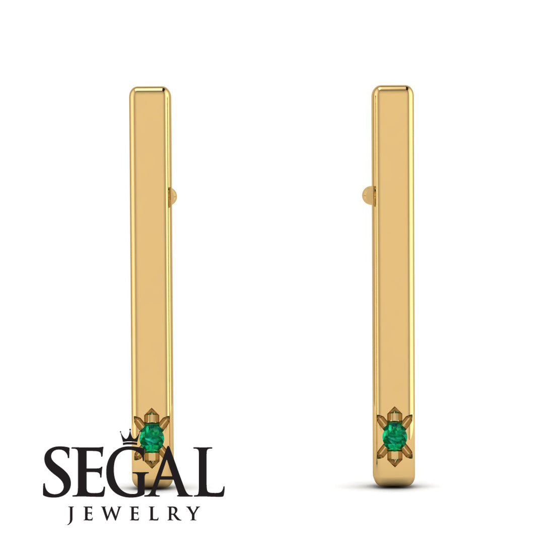 Stick Emerald Stud Earrings - Remy No. 4