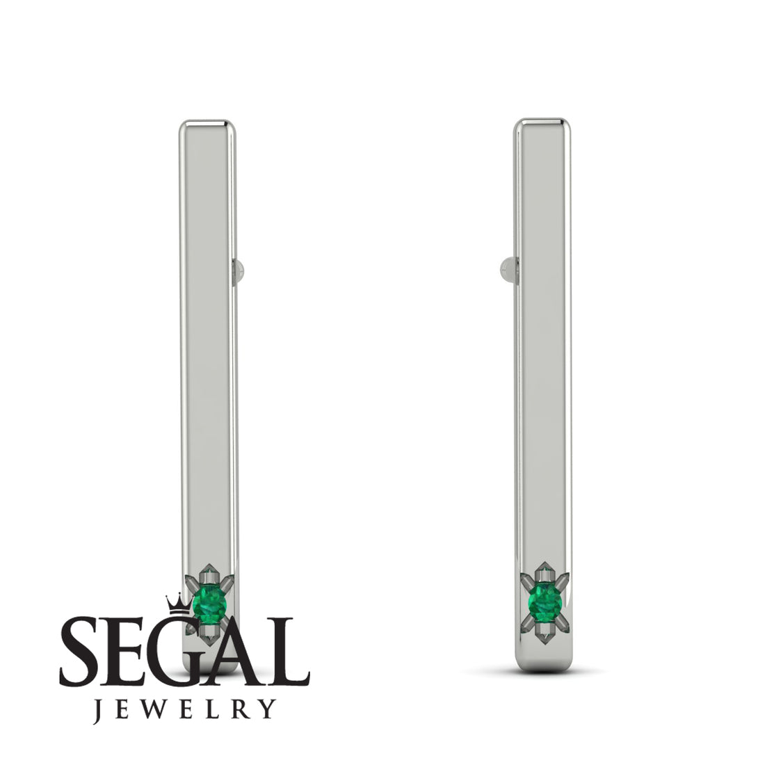 Stick Emerald Stud Earrings - Remy No. 6