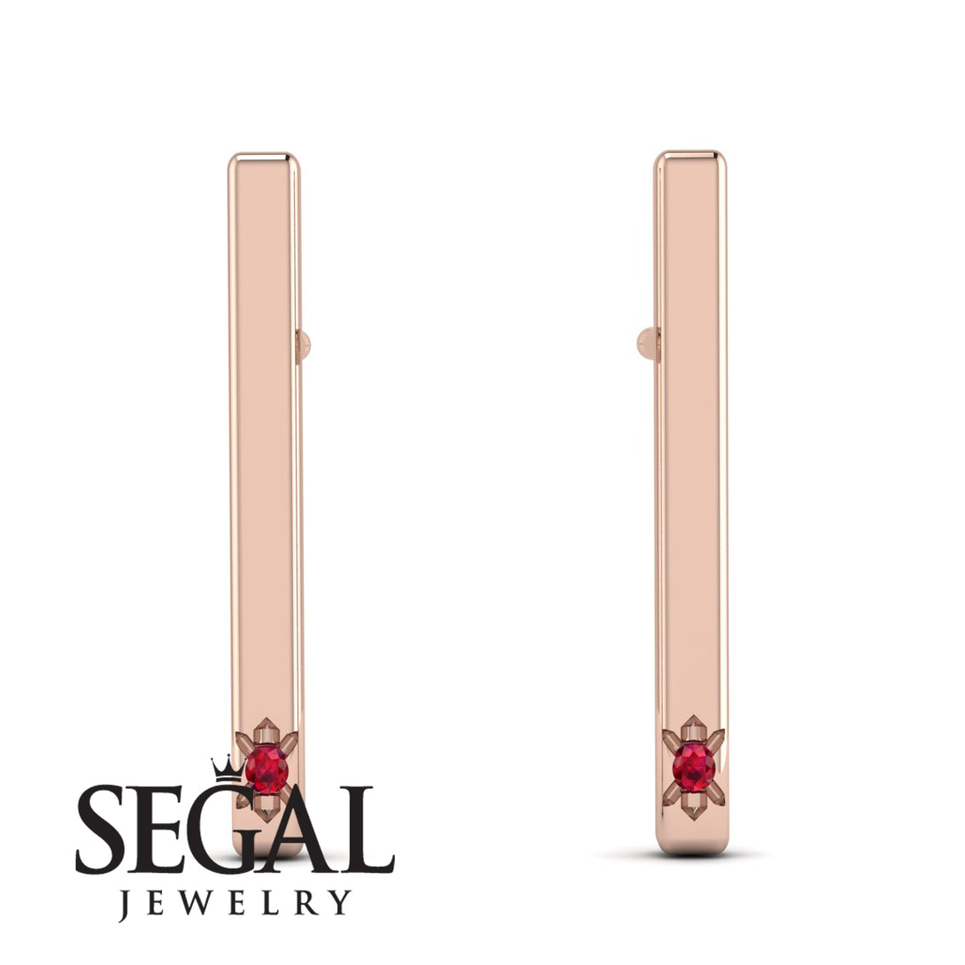 Stick Ruby Stud Earrings - Remy No. 11