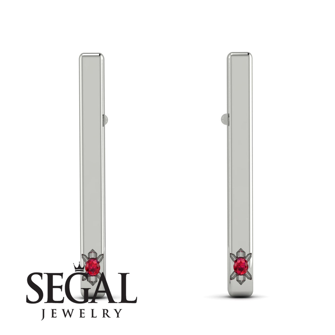 Stick Ruby Stud Earrings - Remy No. 12