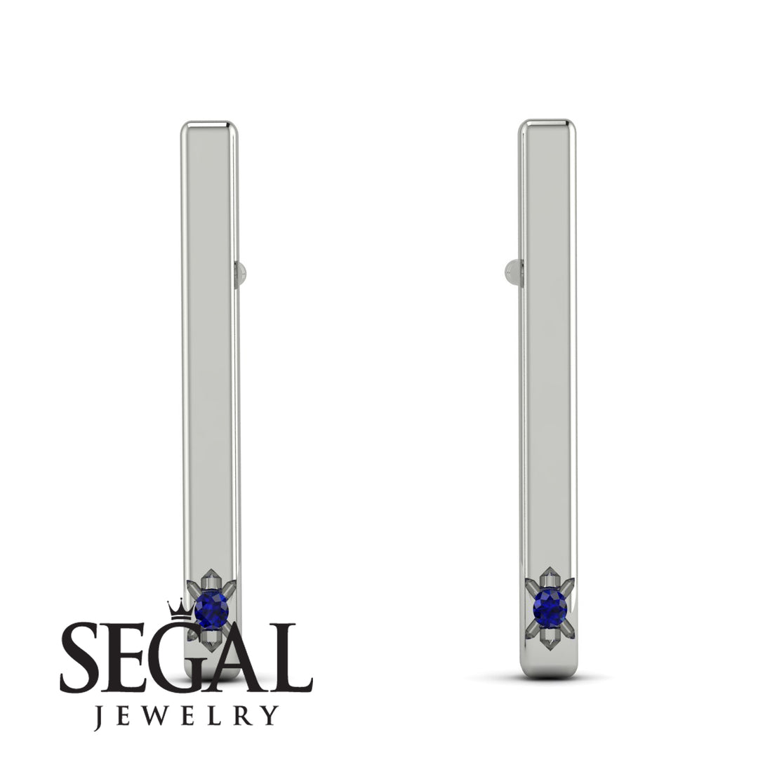 Stick Sapphire Stud Earrings - Remy No. 15