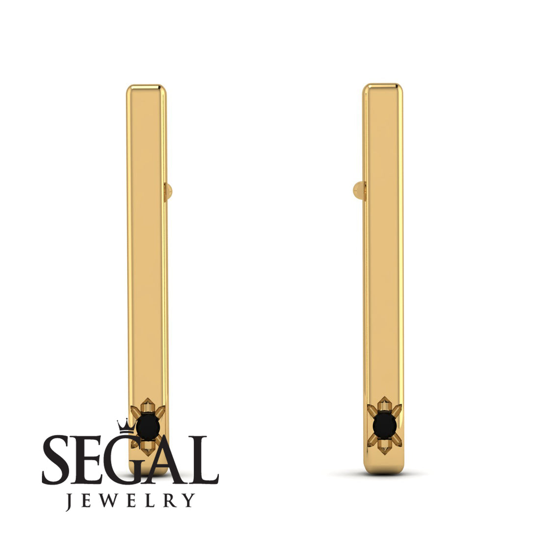 Stick Black Diamond Stud Earrings - Remy No. 7