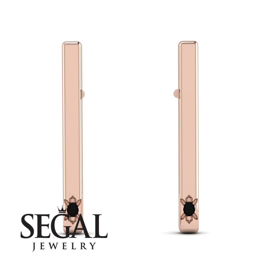 Stick Black Diamond Stud Earrings - Remy No. 8