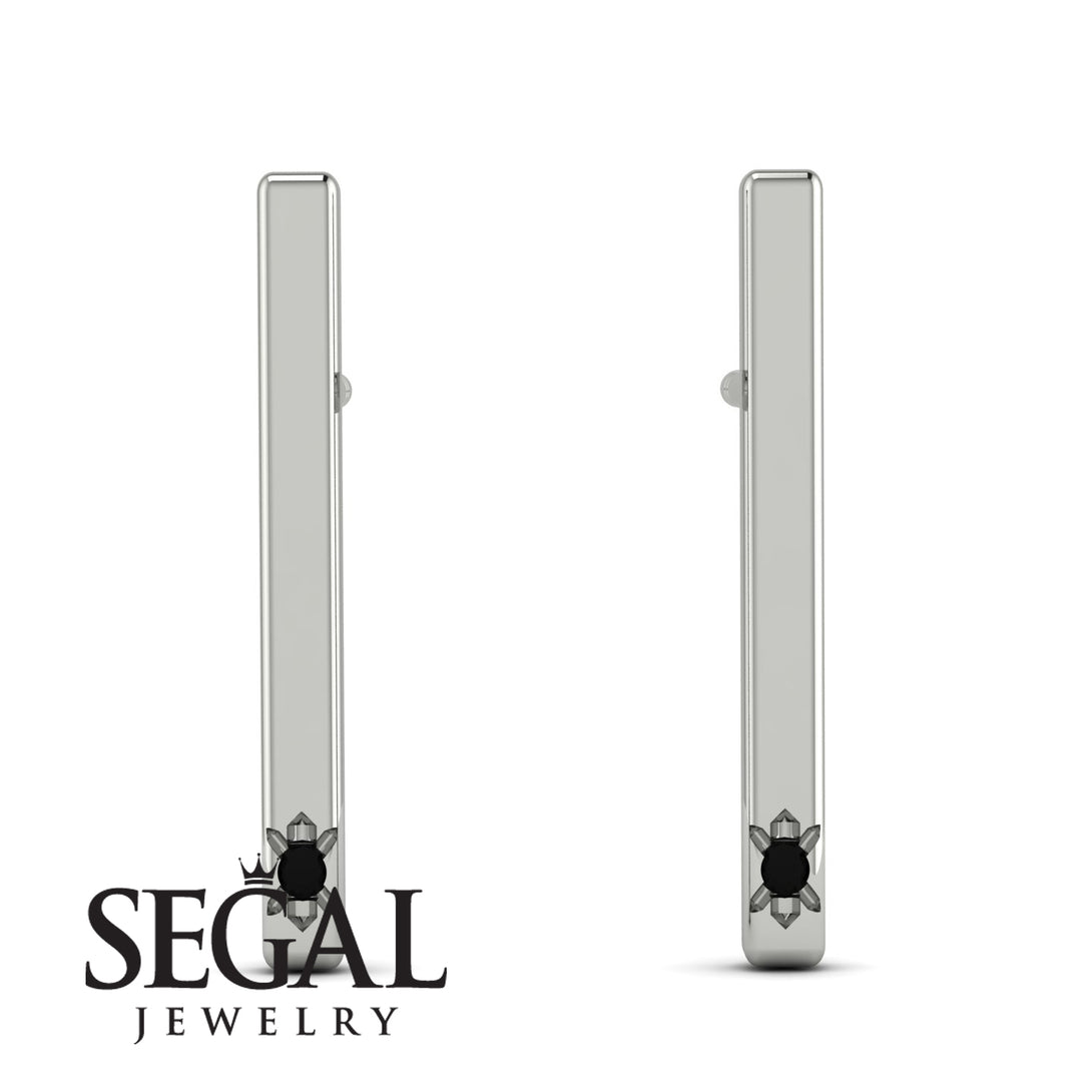 Stick Black Diamond Stud Earrings - Remy No. 9