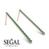 Stud Long Bezel Emerald Earrings - Salma No. 5