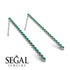 Stud Long Bezel Emerald Earrings - Salma No. 6 image 5