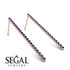 Stud Long Bezel Sapphire Earrings - Salma No. 14 image 5