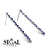 Stud Long Bezel Sapphire Earrings - Salma No. 15