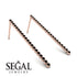 Stud Long Bezel Black Diamond Earrings - Salma No. 8