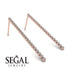 Stud Long Bezel Diamond Earrings - Salma No. 2