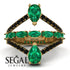 Symmetrical Twist Shank Pear Emerald Ring - Eliza No. 34