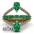Symmetrical Twist Shank Pear Emerald Ring - Eliza No. 4 image 10