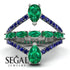 Symmetrical Twist Shank Pear Emerald Ring - Eliza No. 66 image 10