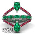 Symmetrical Twist Shank Pear Emerald Ring - Eliza No. 51