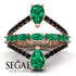 Symmetrical Twist Shank Pear Emerald Ring - Eliza No. 35