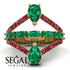 Symmetrical Twist Shank Pear Emerald Ring - Eliza No. 49 image 10