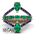 Symmetrical Twist Shank Pear Emerald Ring - Eliza No. 65 image 10