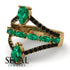 Symmetrical Twist Shank Pear Emerald Ring - Eliza No. 34