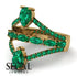 Symmetrical Twist Shank Pear Emerald Ring - Eliza No. 19