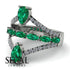 Symmetrical Twist Shank Pear Emerald Ring - Eliza No. 6