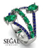 Symmetrical Twist Shank Pear Emerald Ring - Eliza No. 66 image 3
