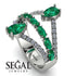 Symmetrical Twist Shank Pear Emerald Ring - Eliza No. 6