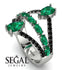 Symmetrical Twist Shank Pear Emerald Ring - Eliza No. 36 image 3