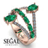 Symmetrical Twist Shank Pear Emerald Ring - Eliza No. 5
