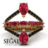 Symmetrical Twist Shank Pear Ruby Ring - Eliza No. 40 image 10