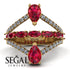 Symmetrical Twist Shank Pear Ruby Ring - Eliza No. 10