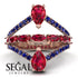 Symmetrical Twist Shank Pear Ruby Ring - Eliza No. 71 image 10