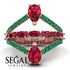Symmetrical Twist Shank Pear Ruby Ring - Eliza No. 26 image 10
