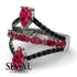 Symmetrical Twist Shank Pear Ruby Ring - Eliza No. 42