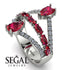 Symmetrical Twist Shank Pear Ruby Ring - Eliza No. 12 image 3