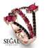 Symmetrical Twist Shank Pear Ruby Ring - Eliza No. 41 image 3