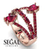 Symmetrical Twist Shank Pear Ruby Ring - Eliza No. 56 image 3