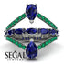 Symmetrical Twist Shank Pear Sapphire Ring - Eliza No. 30