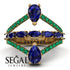 Symmetrical Twist Shank Pear Sapphire Ring - Eliza No. 28