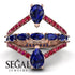 Symmetrical Twist Shank Pear Sapphire Ring - Eliza No. 59