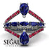 Symmetrical Twist Shank Pear Sapphire Ring - Eliza No. 60