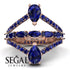 Symmetrical Twist Shank Pear Sapphire Ring - Eliza No. 74 image 10