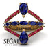 Symmetrical Twist Shank Pear Sapphire Ring - Eliza No. 58 image 10