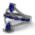Symmetrical Twist Shank Pear Sapphire Ring - Eliza No. 15