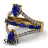 Symmetrical Twist Shank Pear Sapphire Ring - Eliza No. 13