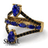 Symmetrical Twist Shank Pear Sapphire Ring - Eliza No. 43
