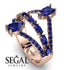 Symmetrical Twist Shank Pear Sapphire Ring - Eliza No. 74