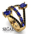 Symmetrical Twist Shank Pear Sapphire Ring - Eliza No. 43 image 3