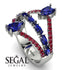 Symmetrical Twist Shank Pear Sapphire Ring - Eliza No. 60