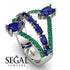 Symmetrical Twist Shank Pear Sapphire Ring - Eliza No. 30